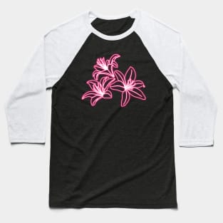 Lilies Flowers Baseball T-Shirt